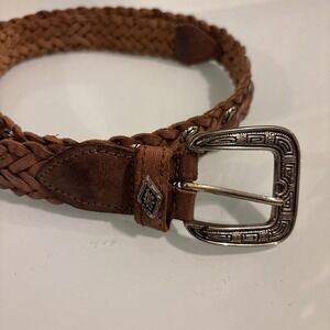 Women's Western Leather /silver Inserts  34 Inch Belt
